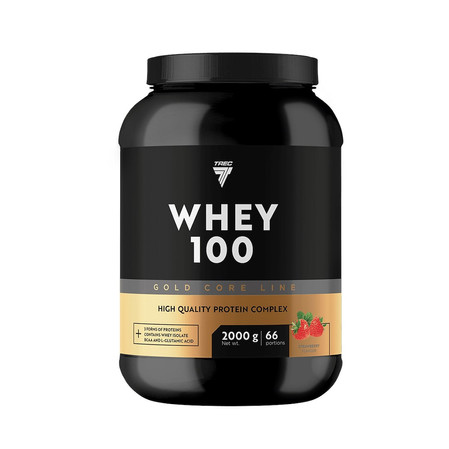 Trec GOLD CORE LINE WHEY 100 białko Izolat + Hydroizolat + Koncentrat 2000g smak truskawka