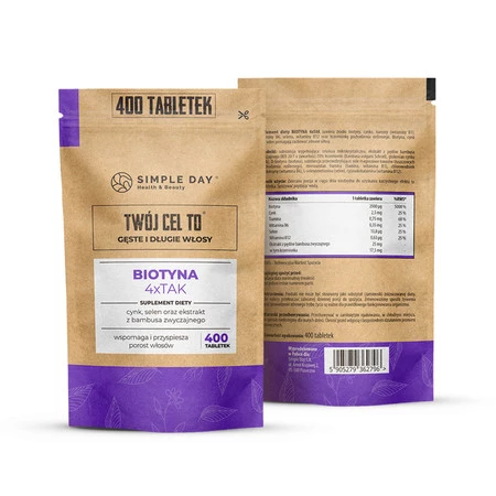 Twój Cel To Biotyna 4xTAK z naturalnym krzemem na piękne włosy, skórę, paznokcie 400 tabl.