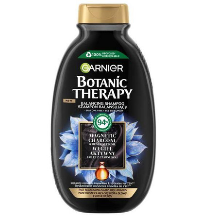 Garnier Botanic Therapy Balansujący Szampon do przetłuszczających się włosów i suchej skóry głowy z węglem aktywnym 400ml