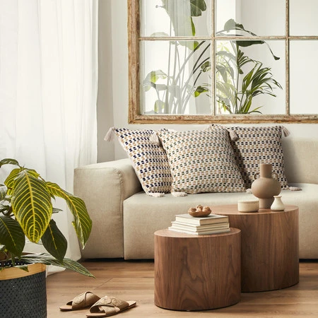 Poszewka Boho 45 x 45 cm, Kremowy