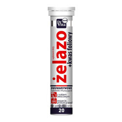 Żelazo + kwas foliowy 20 tabletek musujących