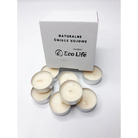 Eco Life − Tealight, naturalne, bezzapachowe świeczki sojowe − 12 szt.