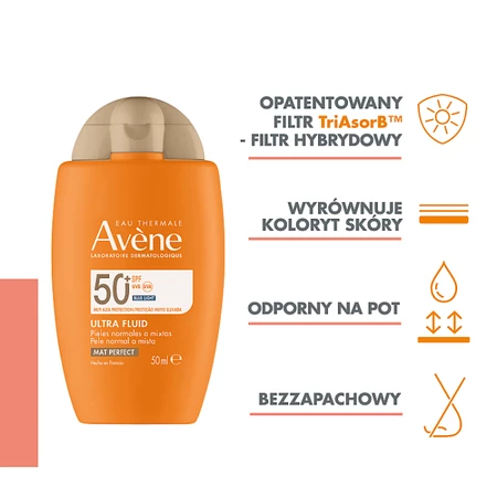 Avéne Ultrafluid bardzo wysoka ochrona SPF 50+ 50 ml