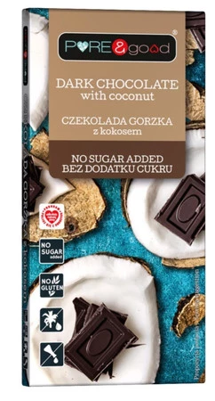 Czekolada gorzka z kokosem bez dodatku cukru 75g
