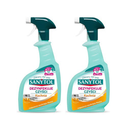 Zestaw: 2x SANYTOL Spray do kuchni o zapachu cytrusów 500ml