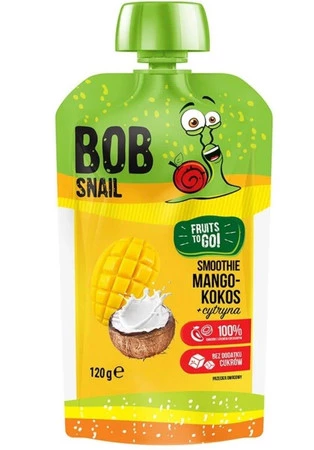 Smoothie mango-kokos-cytryna bez dodatku cukru Bob Snail, 120g