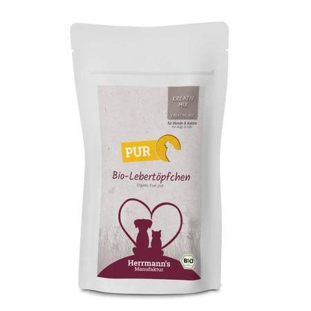 HERRMANN'S MANUFAKTUR Kreativ Mix Bio Lebertöpfchen – pasta z wątróbki kurczaka ekologicznego (100g)