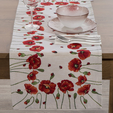 Obrus gobelinowy szerokość: 40 cm, długość: 100 cm, kolor: naturalny