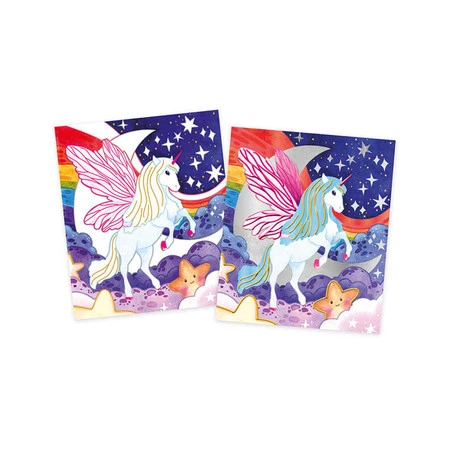 Janod Zestaw kreatywny Malowanie farbami perłowymi i 3D Jednorożce 7+