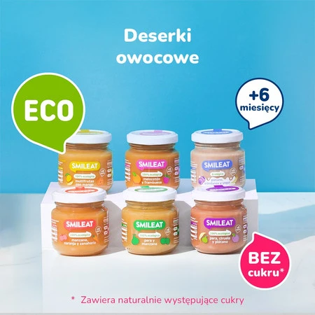 Smileat, BIO Deser z brzoskwiniami i malinami 6m+, 130g