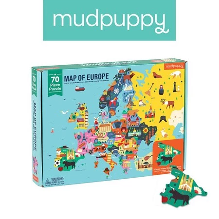 Mudpuppy Puzzle Mapa Europy z elementami w kształcie państw  5+