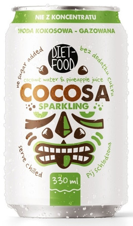 DIET-FOOD (COCOSA) WODA KOKOSOWA GAZOWANA 330 ml