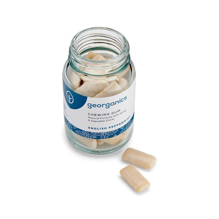 Georganics, Naturalna guma do żucia z ksylitolem, smak mięty pieprzowej, 30 szt.