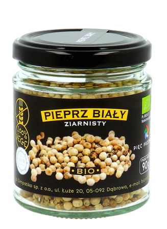 PIĘĆ PRZEMIAN Pieprz biały ziarnisty bezglutenowy BIO 90g