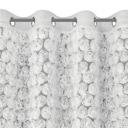 ZASŁONA GOTOWA ROSES 1 140 X 250 CM BIAŁY