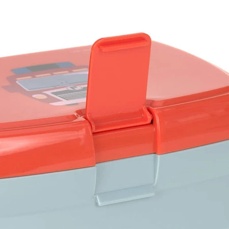 Lassig Zestaw śniadaniowy na lunch Lunchbox + Tritanowa butelka - bidon 460 ml Tiny Drivers Wóz strażacki
