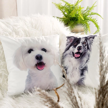 POSZEWKA ANIMAL 77 45 X 45 CM BIAŁY