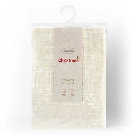 Świąteczny bieżnik dekoracyjny rozm.: 85 x 85 cm, kolor: beżowy