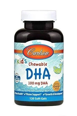 Carlson Kids Chewable DHA 100 mg Kwas tłuszczowy omega-3 DHA - 120 żelek