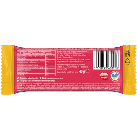 Zestaw: 10x Bakalland BA! Baton zbożowy żurawina i pomarańcza 40g