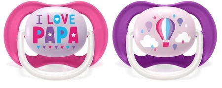 AVENT SCF080/04 Smoczek Ultra Air 6-18M dziewczynka I love papa/balon