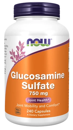 NOW FOODS Glucosamine Sulfate - Siarczan glukozaminy 750 mg (240 kaps.)