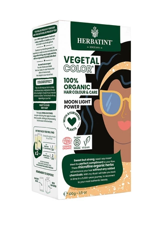 Herbatint - HENNA 100% BIO HERBATINT VEGETAL COLOR INTENSYWNY CZARNY/moonlight power 100 gr