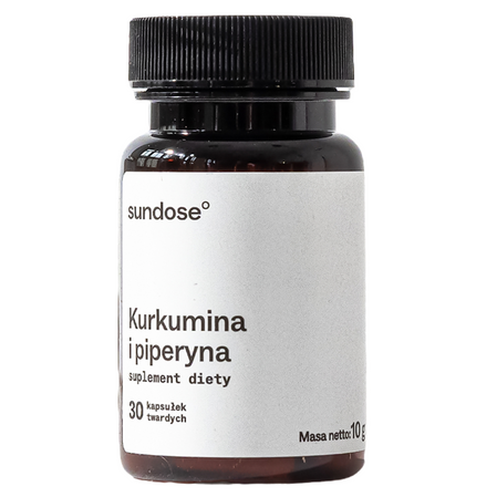 Sundose Kurkumina i piperyna ekstrakt z kurkumy i czarnego pieprzu 30 kaps.