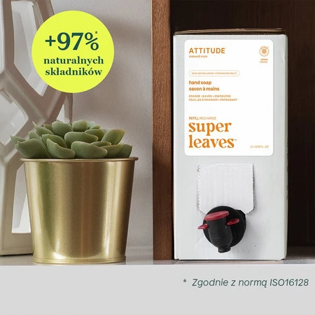 Attitude SUPER LEAVES™, Zapas mydła do rąk w płynie, Liście pomarańczy, 2 L