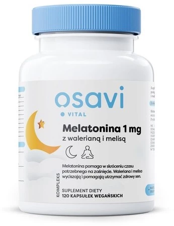 OSAVI Melatonina 1 mg z walerianą i melisą (120 kaps.)