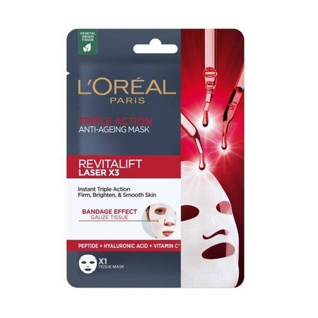 Revitalift Laser X3 przeciwzmarszczkowa maska w płachcie o potrójnym działaniu 28g