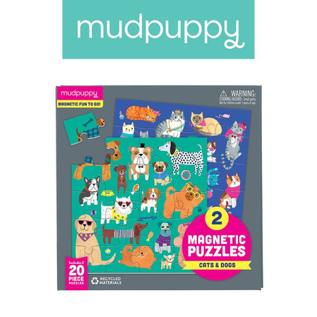 Mudpuppy Puzzle magnetyczne Koty i psy 4+
