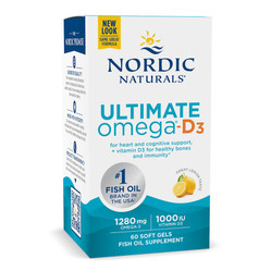 Nordic Naturals Ultimate Omega-D3 kwasy tłuszczowe EPA i DHA 60 kaps. smak cytryna