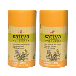Zestaw: 2x Sattva - Henna Naturalna ziołowa farba do włosów Karmelowy Blond 150g