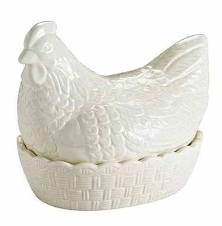MC- Pojemnik- kura do przechowywania jaj, biała