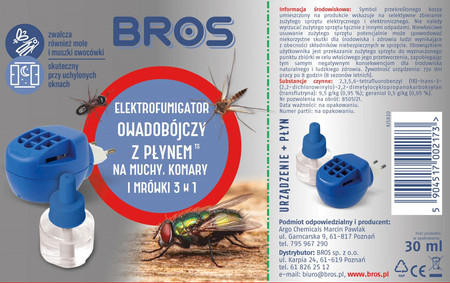 BROS Elektro na muchy i komary + zapas 30 w 1