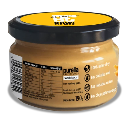 BeRAW! Krem orzechowy – Smooth 190g