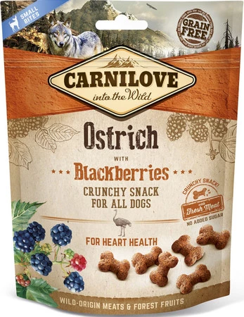 CARNILOVE DOG Crunchy Snack Ostrich Blackberries STRUŚ 200g