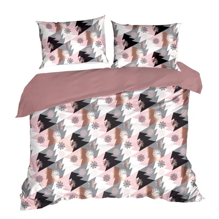 Komplet pościeli świątecznej Aura, 160 x 200 cm, Różowy