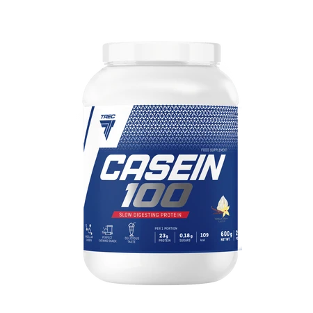 Trec CASEIN 100 Kazeina odżywka białkowa na noc 600g smak Vanilia kremowa