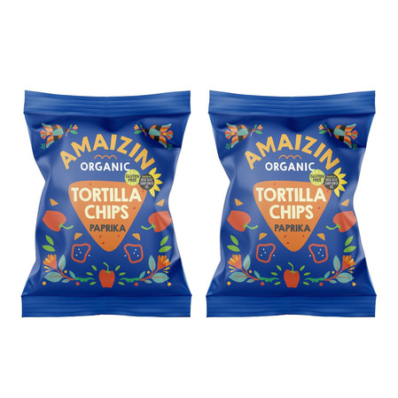 Zestaw: 2x CHIPSY KUKURYDZIANE O SMAKU PAPRYKOWYM BEZGLUTENOWE BIO 75 g - AMAIZIN