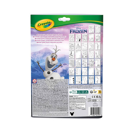 Crayola Kolorowanka dla dzieci z łamigłówkami i flamastrami Kraina Lodu 3+