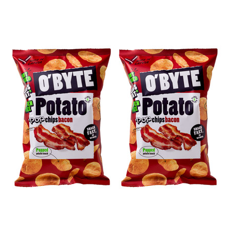 Zestaw: 2x O'BYTE Chipsy ziemniaczane o smaku bekonu 90 g