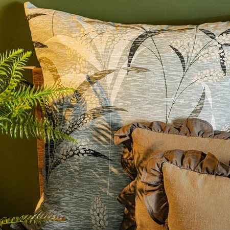 Komplet pościeli bawełnianej 220 x 200 cm, nadruk oliwki z motywem liści