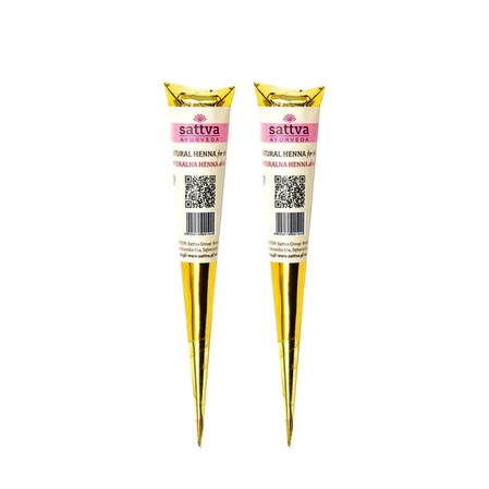 Zestaw: 2x Sattva - Henna do tatuażu w rożku 30g