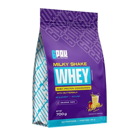 6PAK MILKY SHAKE WHEY odżywka białkowa koncentrat WPC 700g smak mango
