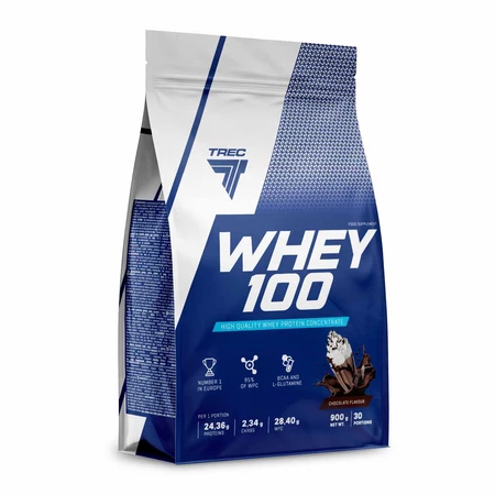 Trec WHEY 100 białko koncentrat WPC 900g smak Czekolada