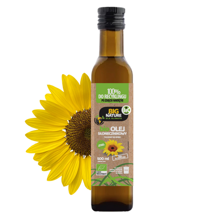 Olej słonecznikowy tłoczony na zimno BIO 500ml