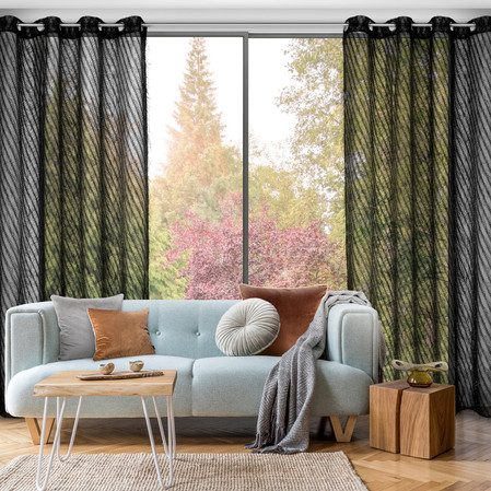 ZASŁONA GOTOWA LAUREL 140 X 250 CM CZARNY