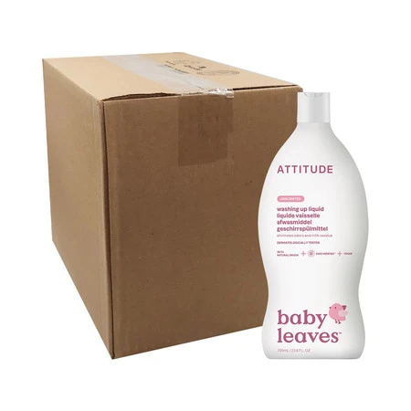 Attitude BABY LEAVES™, Płyn do mycia butelek oraz akcesoriów dziecięcych, bezzapachowy, 700 ml